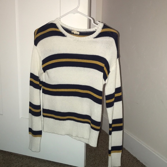 White blue and yellow stripped sweater! - Picture 2 of 2